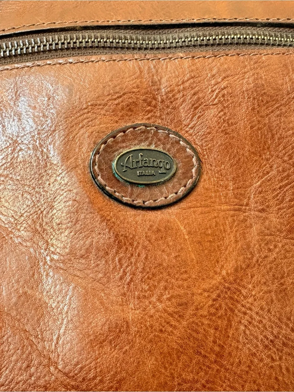 Leather Men's Briefcase Bag in Chestnut Brown